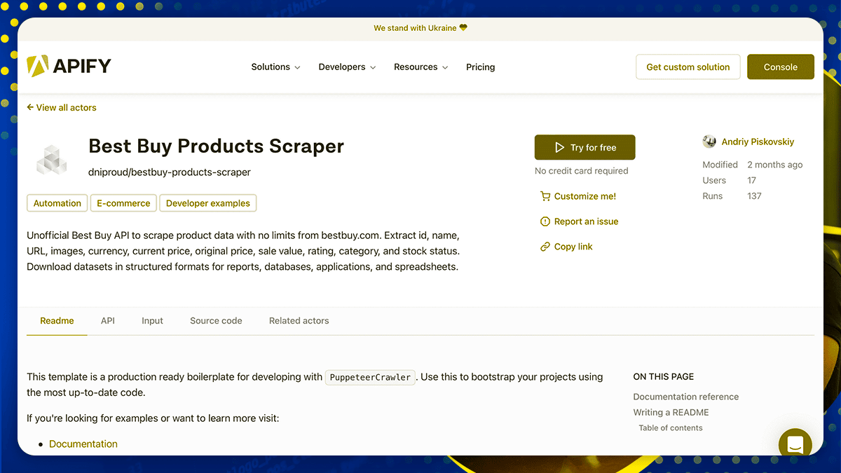 1. Go to ReviewGators Site Best Buy Products Scraper 